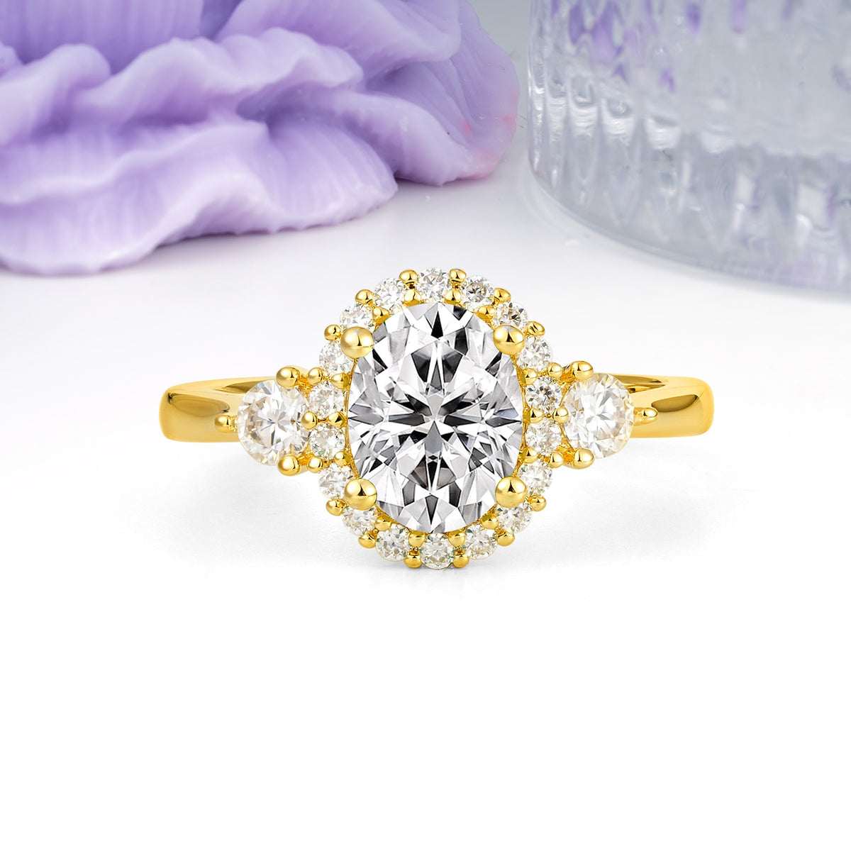 Classic Luxury 4-Prong Oval Cut Lab Diamond Engagement Ring - Additional view
