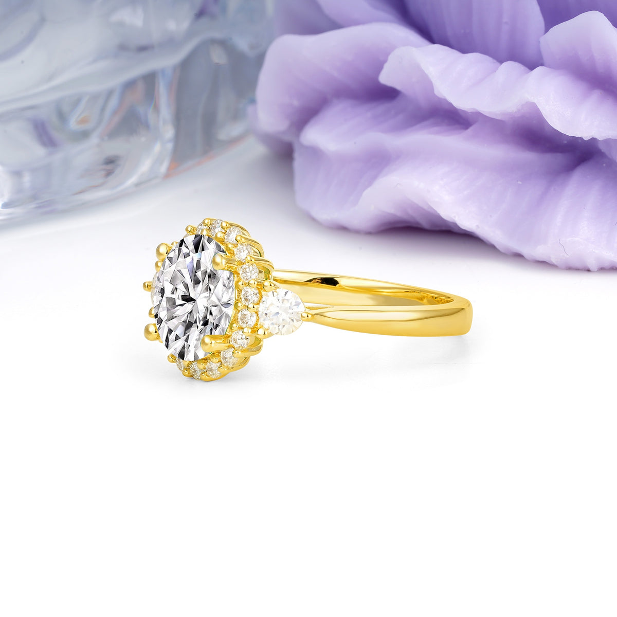 Classic Luxury 4-Prong Oval Cut Lab Diamond Engagement Ring - Additional view