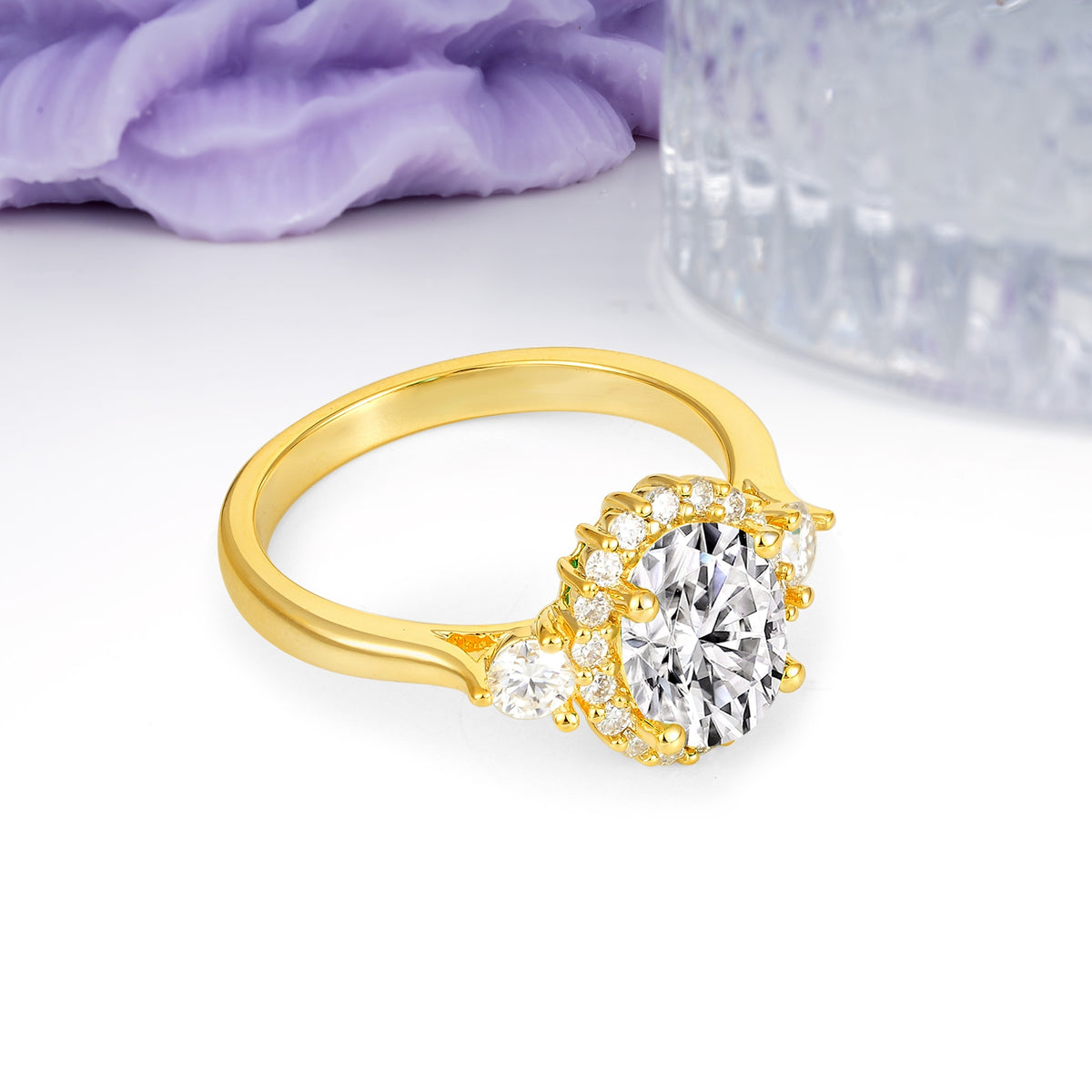Classic Luxury 4-Prong Oval Cut Lab Diamond Engagement Ring - Additional view