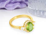 Classic Luxury 4-Prong Oval Cut Peridot Engagement Ring - Additional view