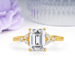 Vintage Classic 4-Prong Emerald Cut Lab Diamond Engagement Ring - Additional view