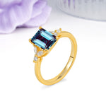 Vintage Classic 4-Prong Emerald Cut Alexandrite Engagement Ring - Additional view