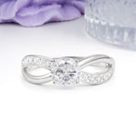Elegant Continuous Princess Side Gem Infinity Loop Round Cut Moissanite Engagement Ring - Additional view
