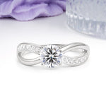Elegant Continuous Princess Side Gem Infinity Loop Round Cut Lab Diamond Engagement Ring - Additional view