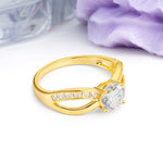 Elegant Continuous Princess Side Gem Infinity Loop Round Cut Moissanite Engagement Ring - Additional view