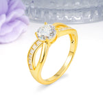 Elegant Continuous Princess Side Gem Infinity Loop Round Cut Moissanite Engagement Ring - Additional view