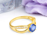 Elegant Continuous Princess Side Gem Infinity Loop Round Cut Sapphire Engagement Ring - Additional view