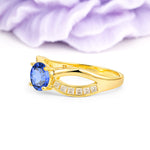 Elegant Continuous Princess Side Gem Infinity Loop Round Cut Sapphire Engagement Ring - Additional view