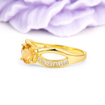 Elegant Continuous Princess Side Gem Infinity Loop Round Cut Citrine Engagement Ring - Additional view