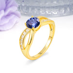 Elegant Continuous Princess Side Gem Infinity Loop Round Cut Tanzanite Engagement Ring - Additional view