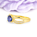 Elegant Continuous Princess Side Gem Infinity Loop Round Cut Tanzanite Engagement Ring - Additional view