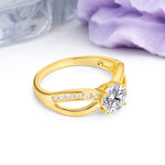 Elegant Continuous Princess Side Gem Infinity Loop Round Cut Lab Diamond Engagement Ring - Additional view