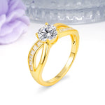 Elegant Continuous Princess Side Gem Infinity Loop Round Cut Lab Diamond Engagement Ring - Additional view