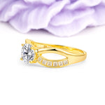 Elegant Continuous Princess Side Gem Infinity Loop Round Cut Lab Diamond Engagement Ring - Additional view