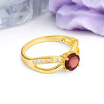Elegant Continuous Princess Side Gem Infinity Loop Round Cut Garnet Engagement Ring - Additional view