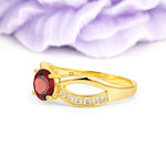 Elegant Continuous Princess Side Gem Infinity Loop Round Cut Garnet Engagement Ring - Additional view