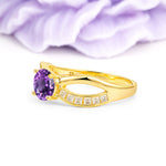 Elegant Continuous Princess Side Gem Infinity Loop Round Cut Amethyst Engagement Ring - Additional view