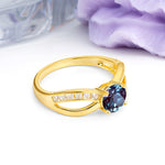 Elegant Continuous Princess Side Gem Infinity Loop Round Cut Alexandrite Engagement Ring - Additional view