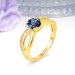 Elegant Continuous Princess Side Gem Infinity Loop Round Cut Alexandrite Engagement Ring - Additional view