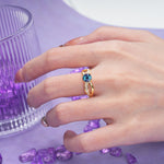 Elegant Continuous Princess Side Gem Infinity Loop Round Cut Alexandrite Engagement Ring - Additional view