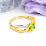 Elegant Continuous Princess Side Gem Infinity Loop Round Cut Peridot Engagement Ring - Additional view