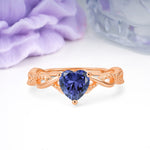 Classic Twisted 3-Prong Heart-Cut Tanzanite Engagement Ring - Additional view