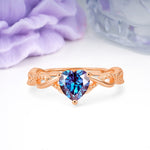 Classic Twisted 3-Prong Heart-Cut Alexandrite Engagement Ring - Additional view