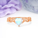 Classic Twisted 3-Prong Heart-Cut Moonstone Engagement Ring - Additional view