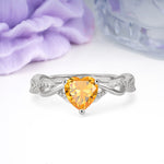 Classic Twisted 3-Prong Heart-Cut Citrine Engagement Ring - Additional view