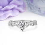 Classic Twisted 3-Prong Heart-Cut Lab Diamond Engagement Ring - Additional view