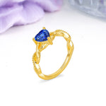 Classic Twisted 3-Prong Heart-Cut Sapphire Engagement Ring - Additional view