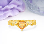 Classic Twisted 3-Prong Heart-Cut Citrine Engagement Ring - Additional view