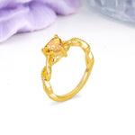 Classic Twisted 3-Prong Heart-Cut Citrine Engagement Ring - Additional view