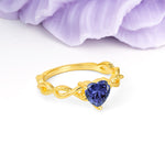 Classic Twisted 3-Prong Heart-Cut Tanzanite Engagement Ring - Additional view