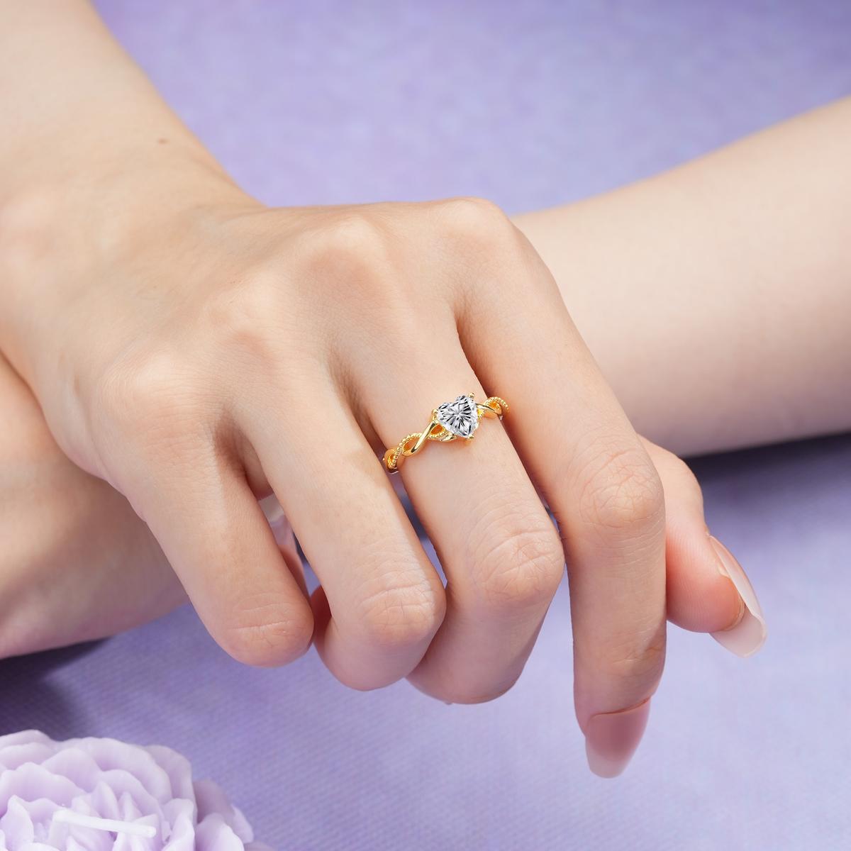Classic Twisted 3-Prong Heart-Cut Lab Diamond Engagement Ring