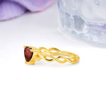 Classic Twisted 3-Prong Heart-Cut Garnet Engagement Ring - Additional view