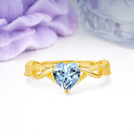 Classic Twisted 3-Prong Heart-Cut Aquamarine Engagement Ring - Additional view