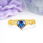 Classic Twisted 3-Prong Heart-Cut Alexandrite Engagement Ring - Additional view