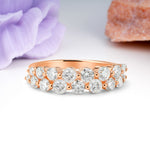 Offset Double‑Row Round Cut Moissanite Wedding Ring - Additional view