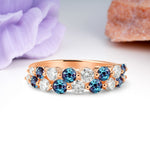 Offset Double‑Row Round Cut Alexandrite Wedding Ring - Additional view