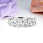 Offset Double‑Row Round Cut Moissanite Wedding Ring - Additional view