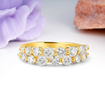 Offset Double‑Row Round Cut Moissanite Wedding Ring - Additional view