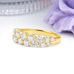 Offset Double‑Row Round Cut Moissanite Wedding Ring - Additional view