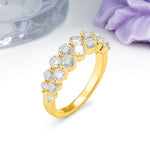 Offset Double‑Row Round Cut Moissanite Wedding Ring - Additional view