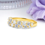 Offset Double‑Row Round Cut Lab Diamond Wedding Ring - Additional view