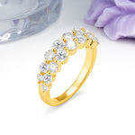Offset Double‑Row Round Cut Lab Diamond Wedding Ring - Additional view