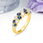 Offset Double‑Row Round Cut Alexandrite Wedding Ring - Additional view