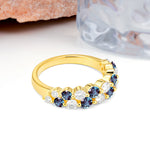 Offset Double‑Row Round Cut Alexandrite Wedding Ring - Additional view