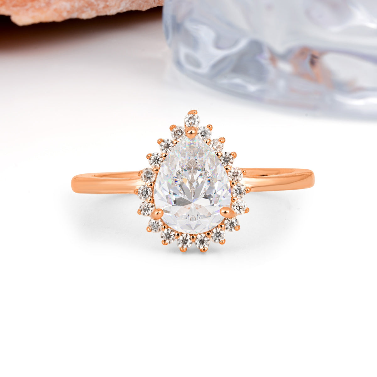 Classic Vintage 3-Prong Pear Cut Moissanite Engagement Ring - Additional view