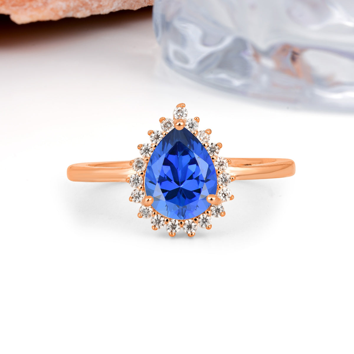 Classic Vintage 3-Prong Pear Cut Sapphire Engagement Ring - Additional view